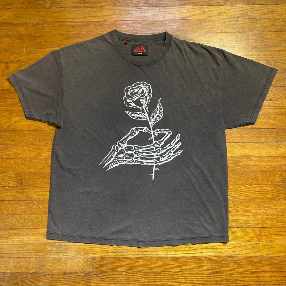 Art That Kills Gallery Dept Skeleton Beach T-Shirt Mens XL Faded Black